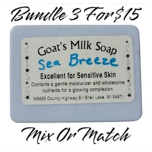 Home-made Amish Goat's Milk Soap Bar "Sea Breeze" Borntregers